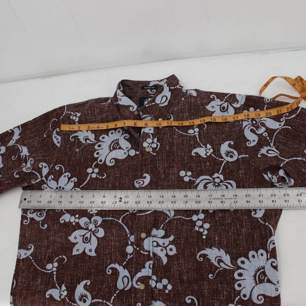 Reyn spooner hawaiian shirt men's small short sleeve reverse print floral camp s